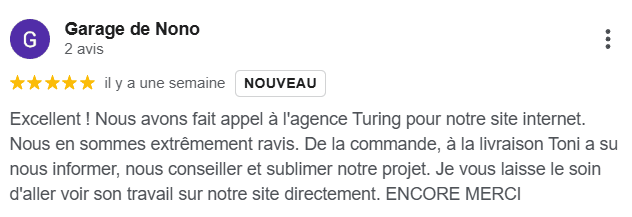 Avis Google — Garage de Nono